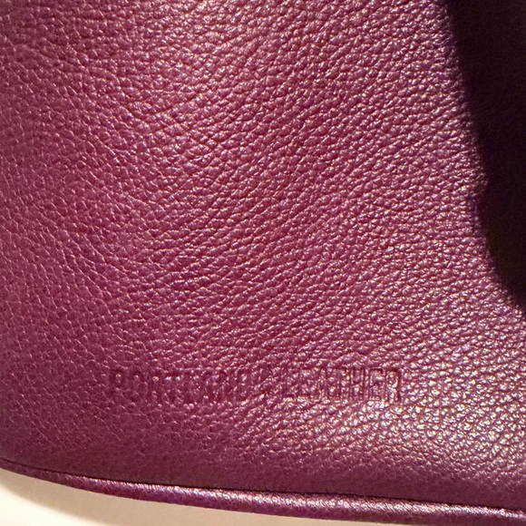 NWOT Portland Leather Good Butterfly Bucket Bag Dark Purple - Picture 3 of 8